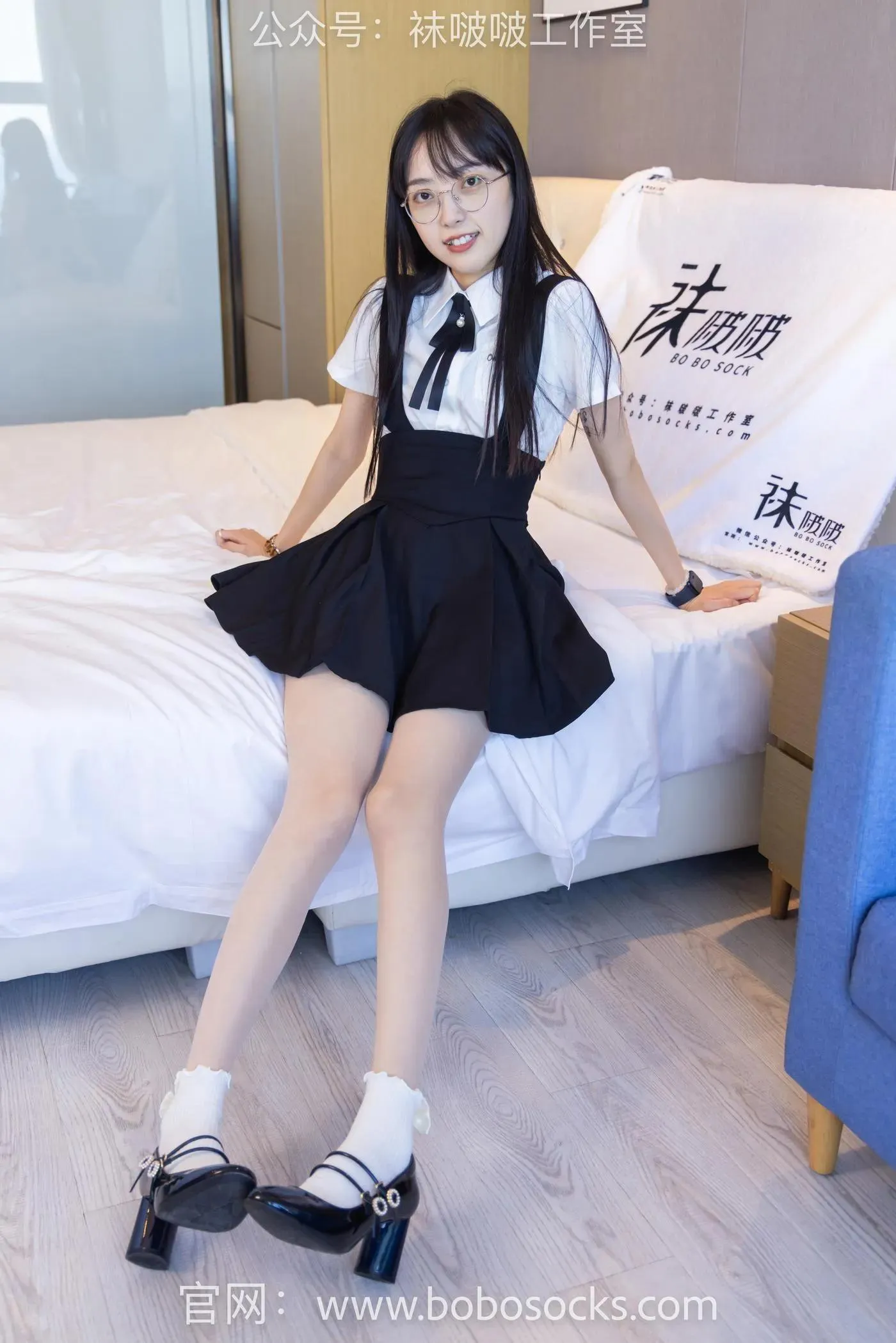 [BoBoSocks袜啵啵]NO.121 稚予-高跟鞋、白棉袜、肉丝 [138P]插图9